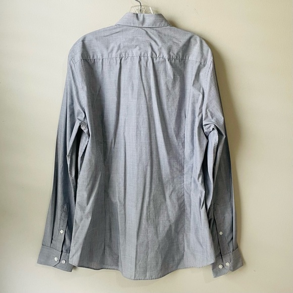 H&M mens long sleeve slim fit Dress Shirt grey gray button down size large NWOT - Picture 6 of 6